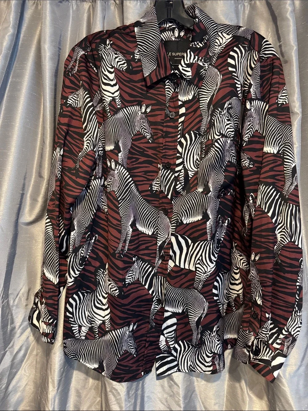 Le Superbe Zebra Posse ExBoyfriend Button Down size 6 NWT - Picture 1 of 4